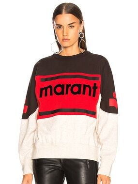 ISABEL ETOILE MARANT SPELLOUT SWEATSHIRT TOP SIZE 38